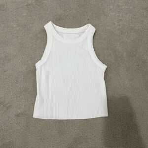 Aerie White Ribbed Sleeveless Top